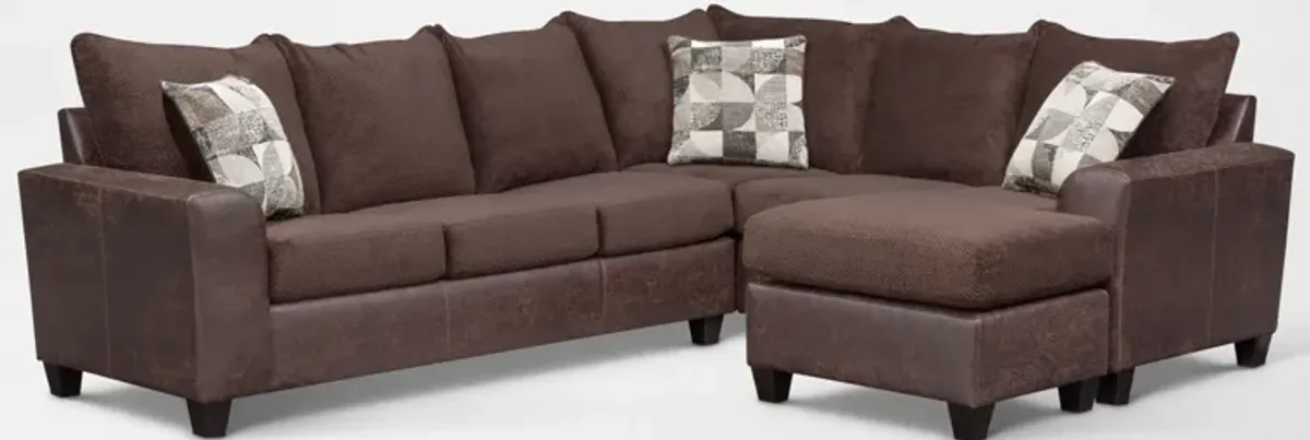 Brando 2-Piece Sectional with Modular Chaise - Chocolate