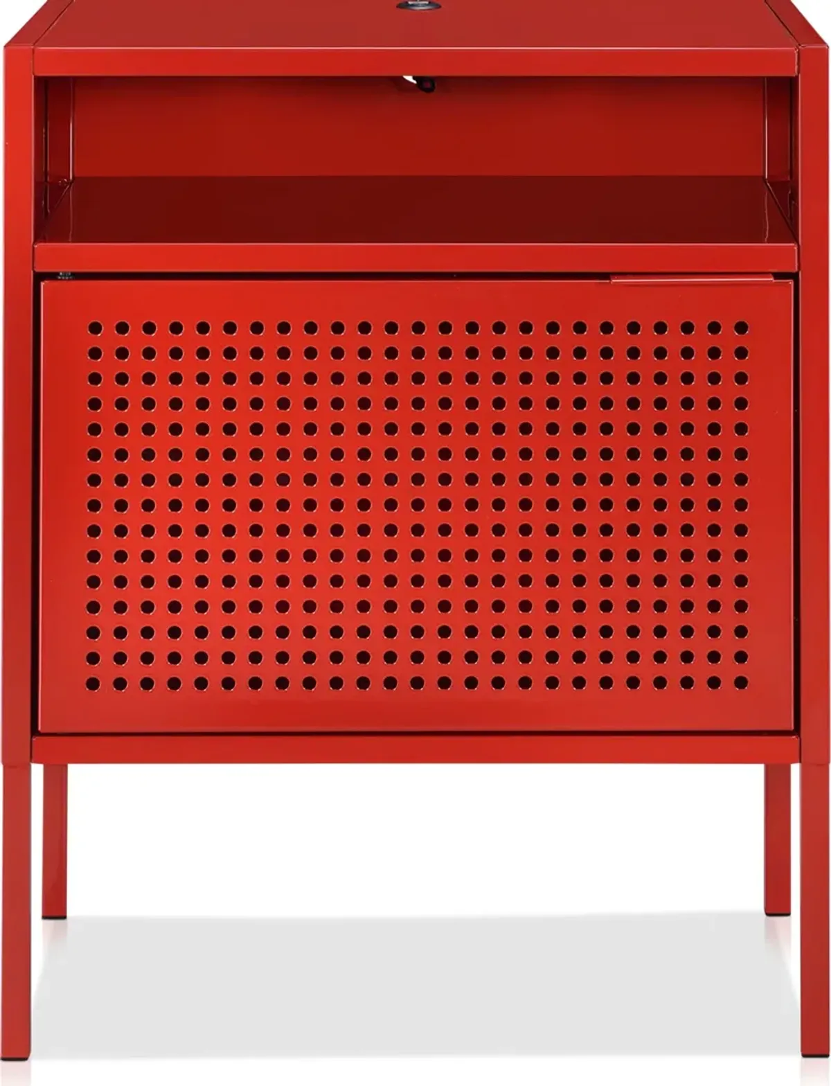 Seward Nightstand with USB Charging - Red