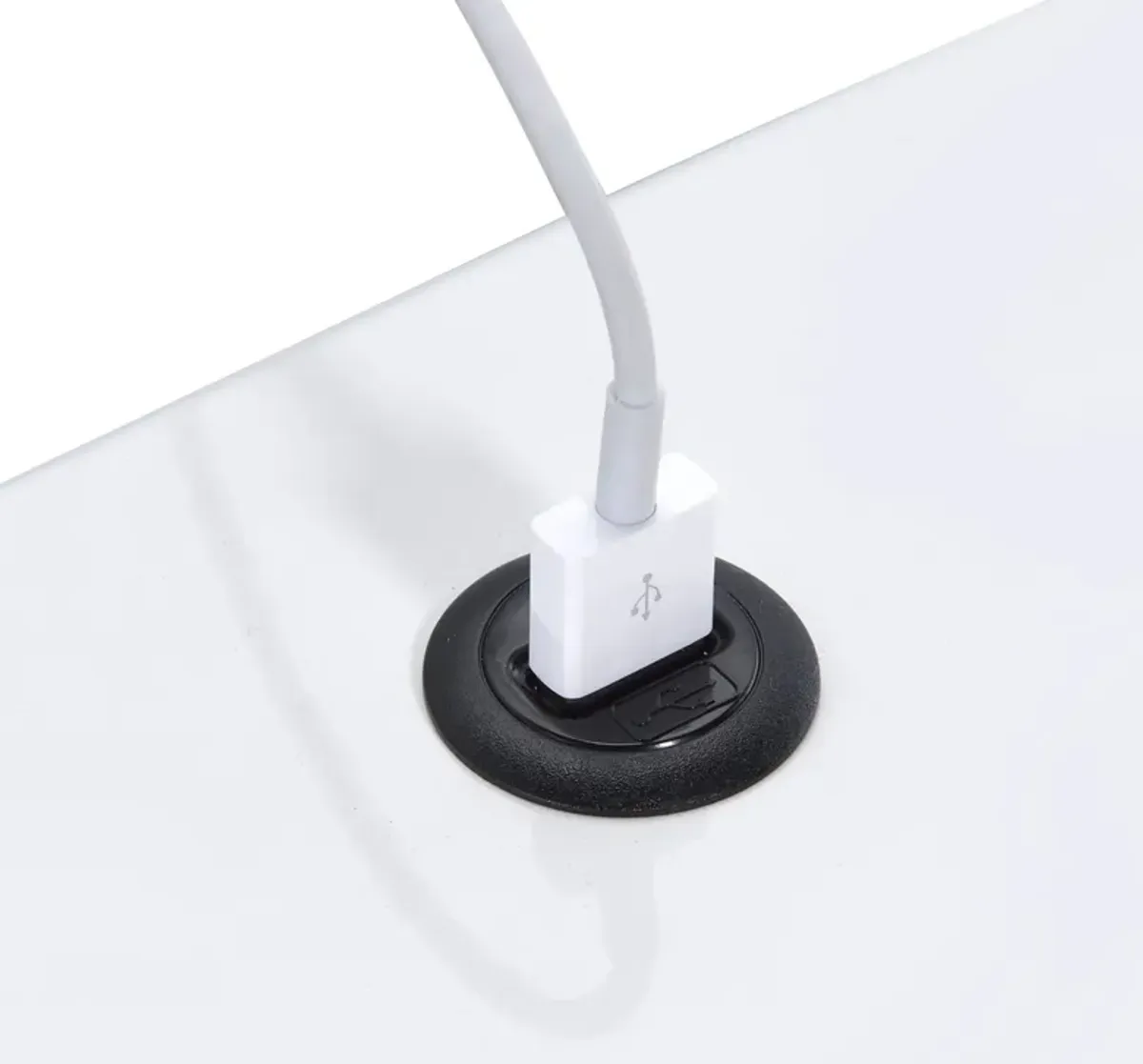 Seward Nightstand with USB Charging- White