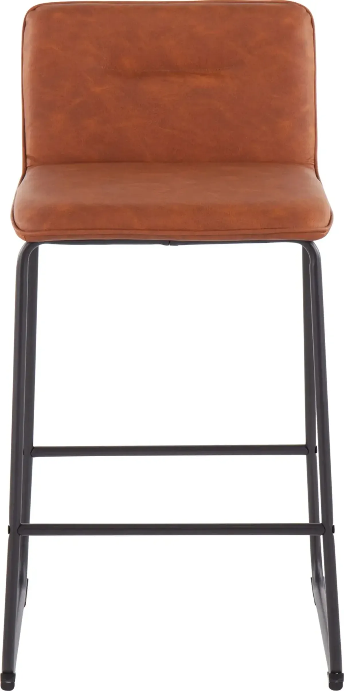 Santos Set of 2 Counter-Height Stools - Black/Camel