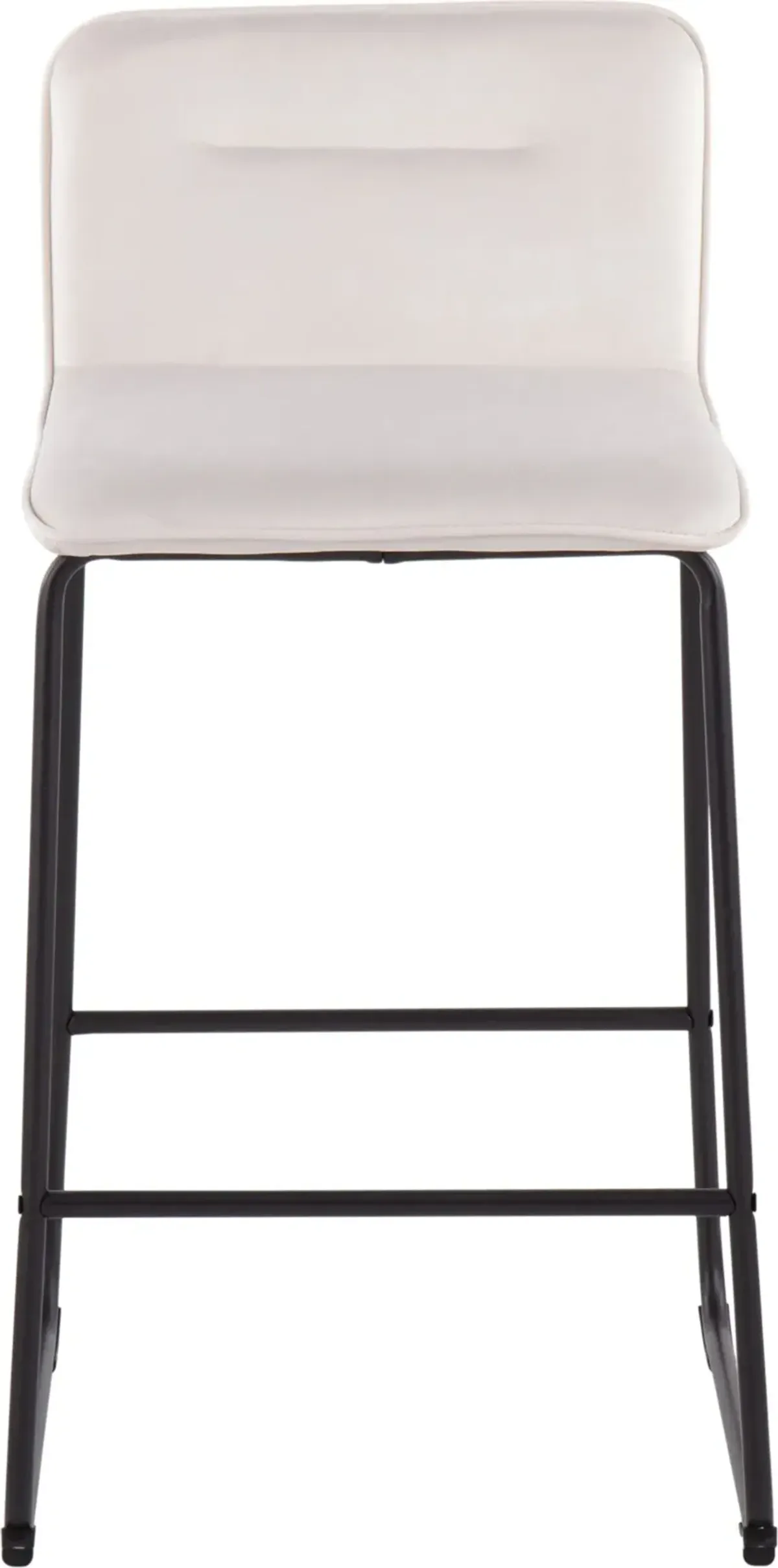 Santos Set of 2 Counter-Height Stools - Black/Cream