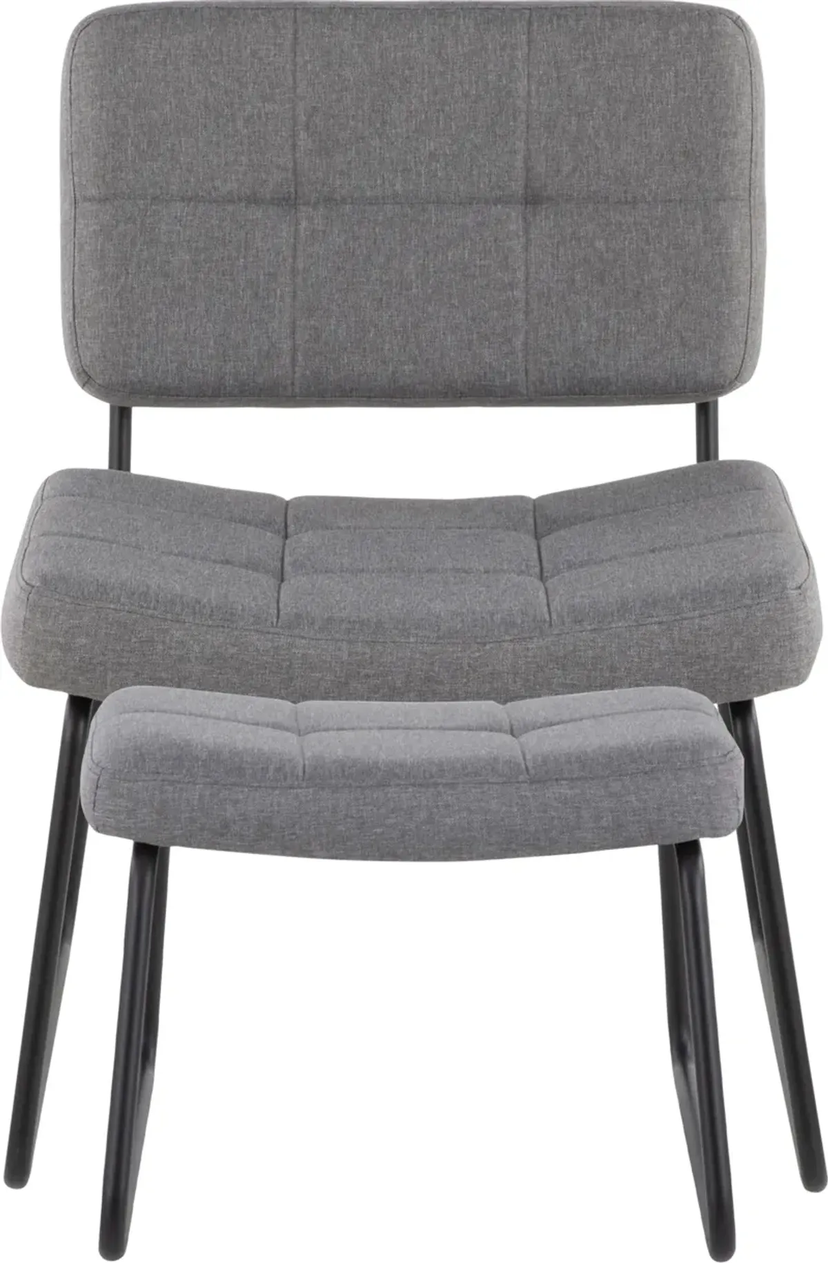 Chauncey Chair and Ottoman - Black/Gray