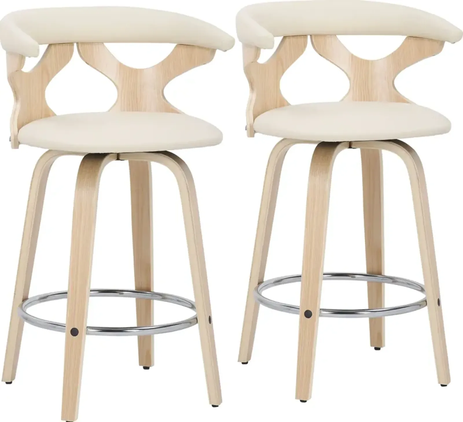 Serafina Set of 2 Counter-Height Stools- Natural