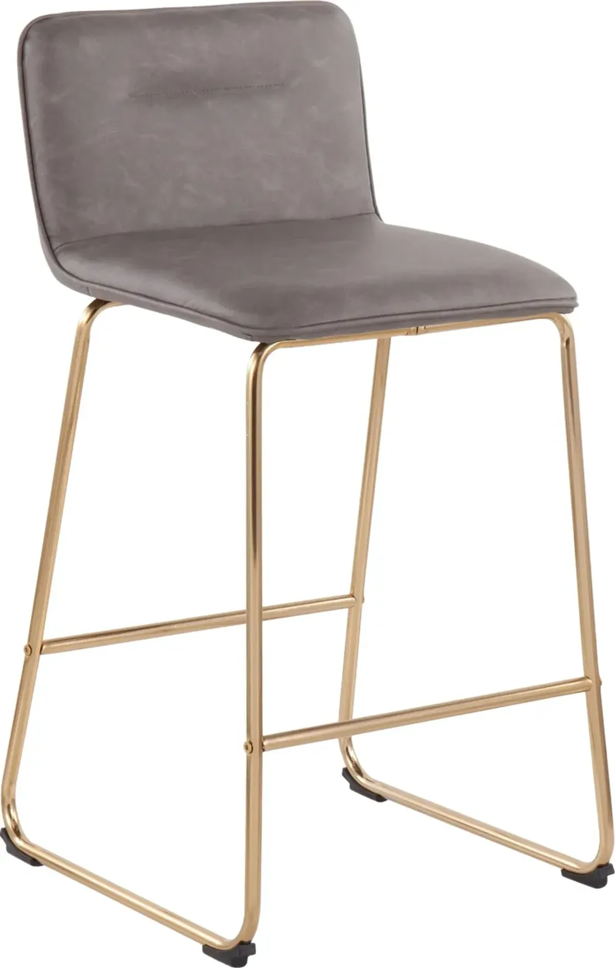 Santos Set of 2 Counter-Height Stools - Gold/Gray