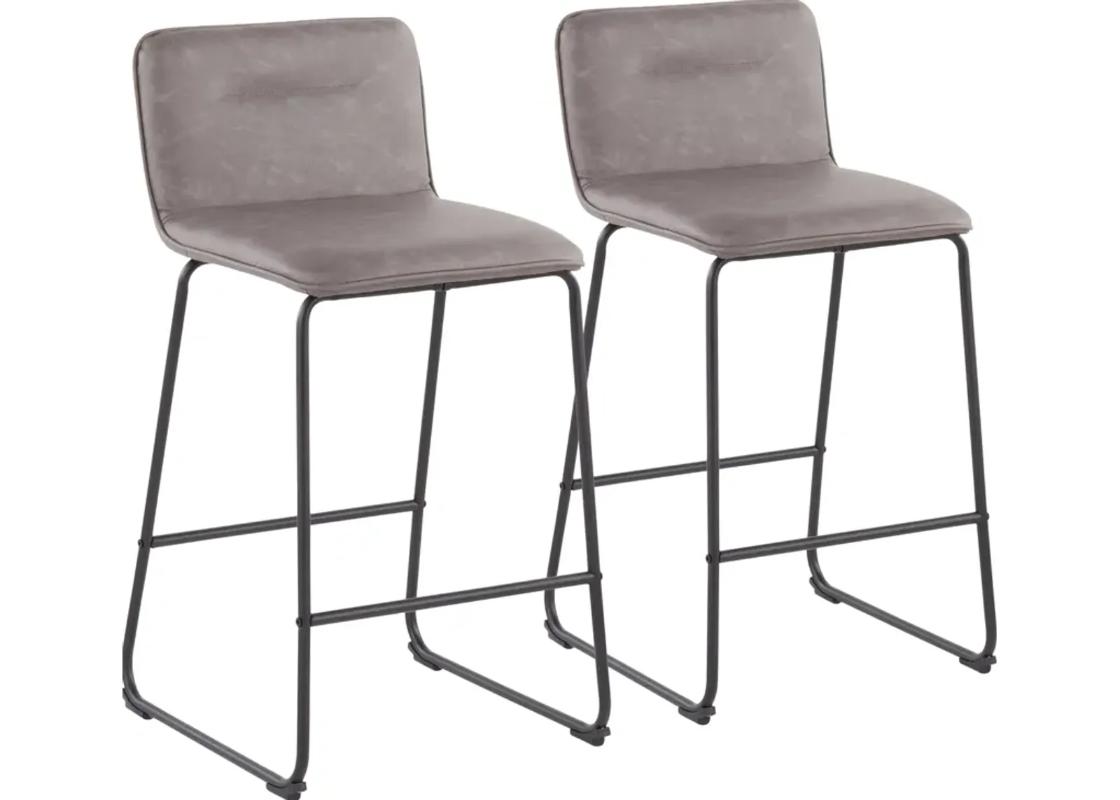 Santos Set of 2 Counter-Height Stools - Black/Gray