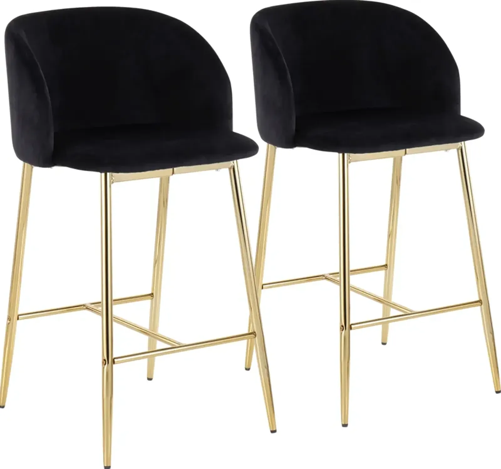 Hermione Set of 2 Counter-Height Stools - Gold/Black