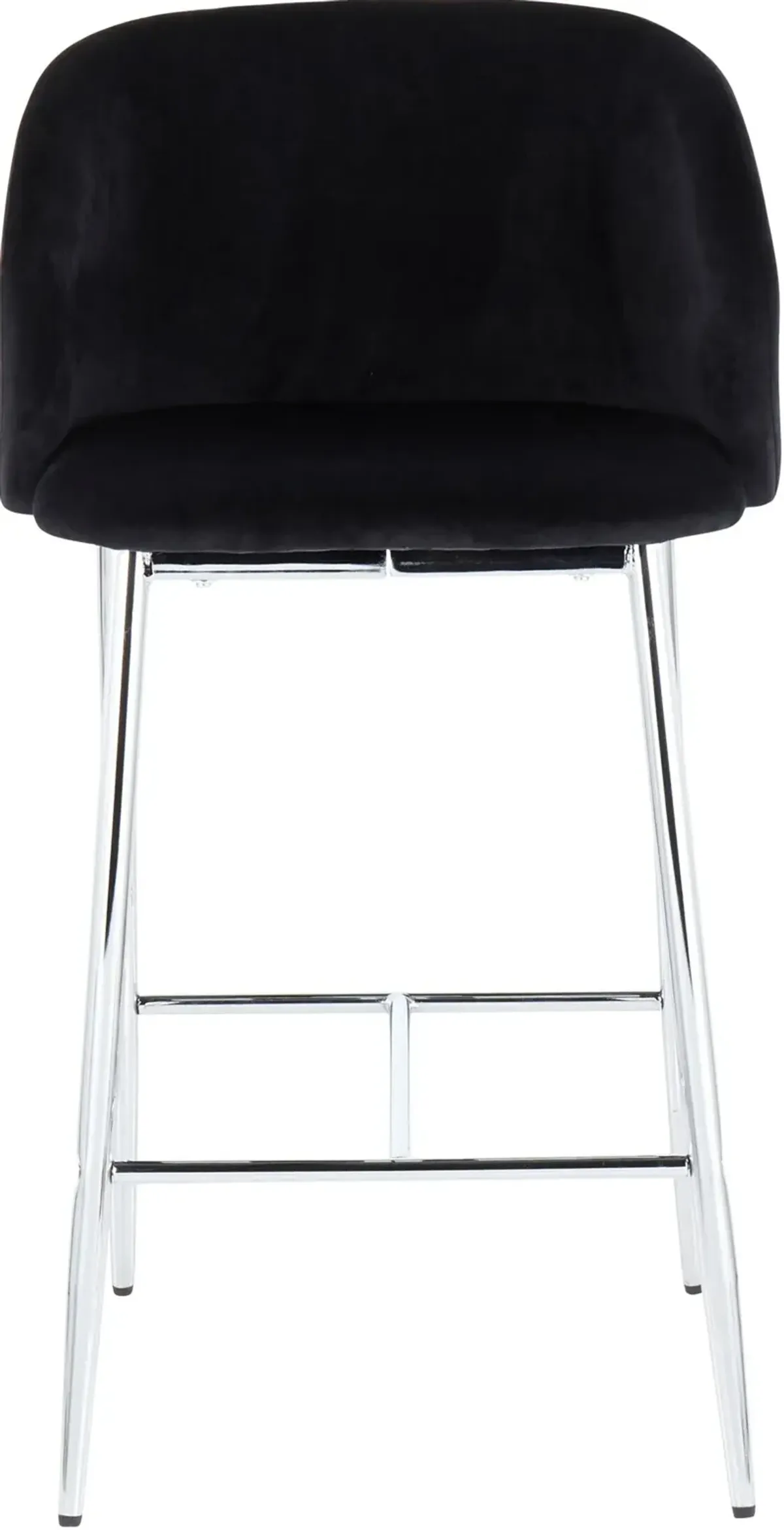 Hermione Set of 2 Counter-Height Stools - Chrome/Black