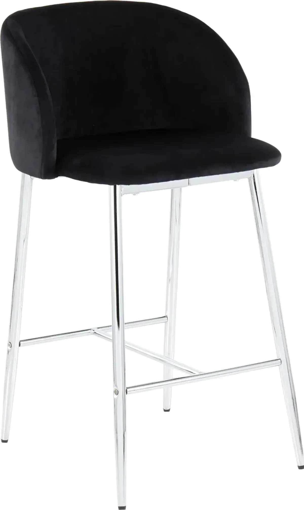 Hermione Set of 2 Counter-Height Stools - Chrome/Black