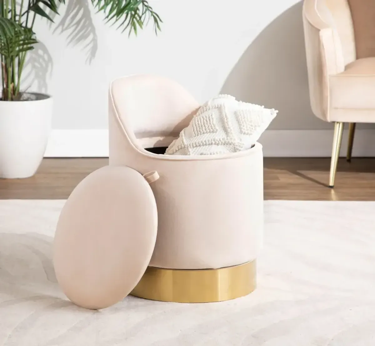 Mirage Vanity Stool - Gold/Cream