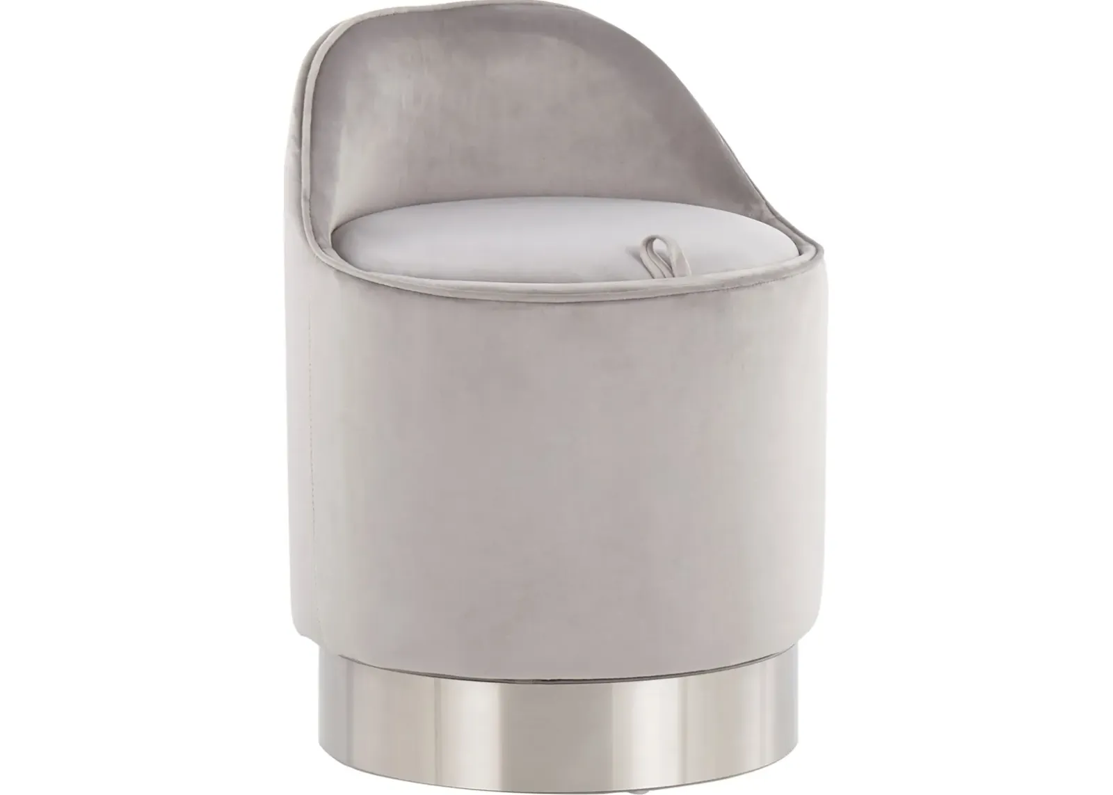 Mirage Vanity Stool - Chrome/Silver