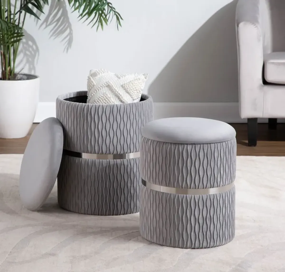 Swift Set of 2 Nesting Ottomans