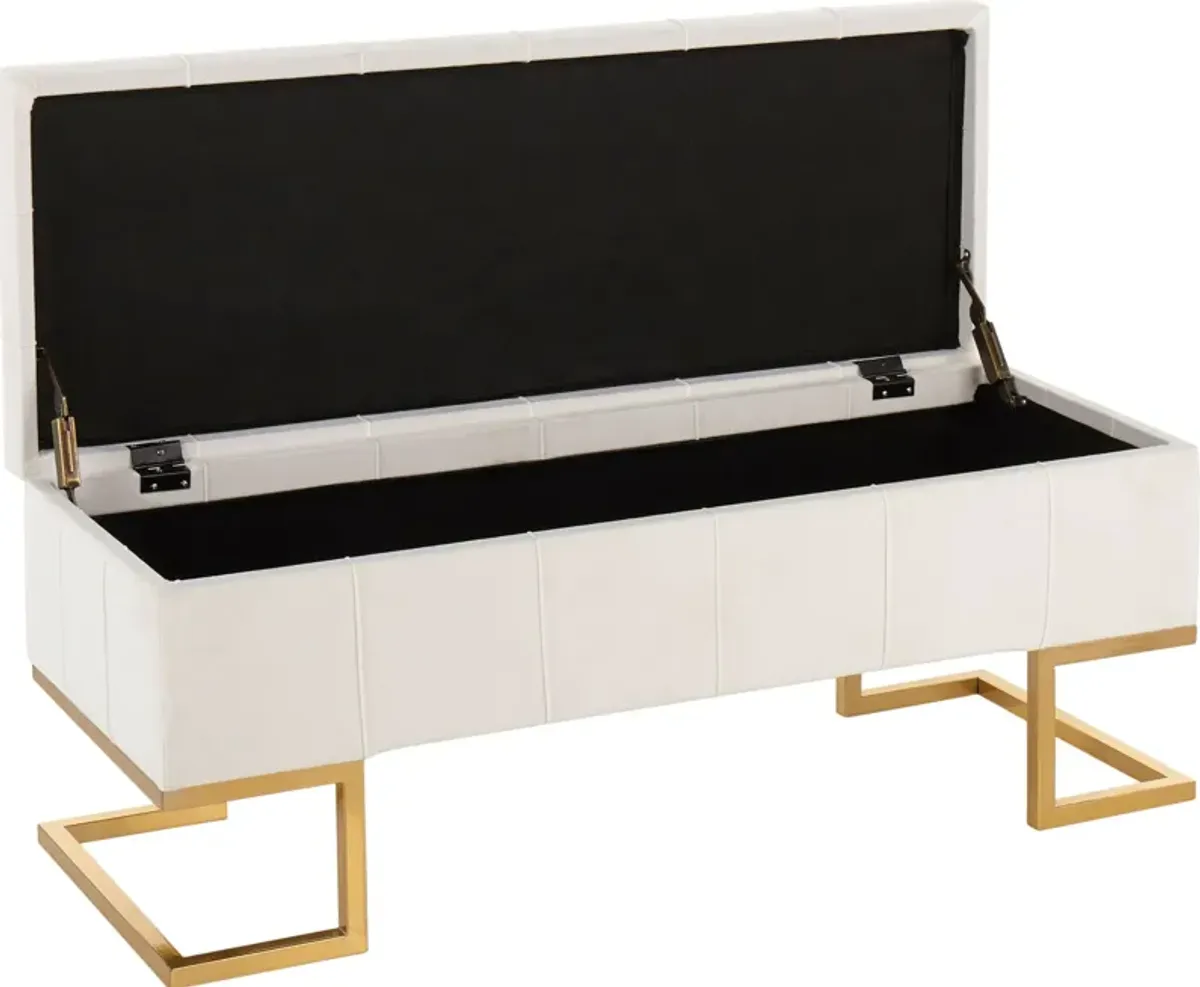 Cassis Storage Bench - White