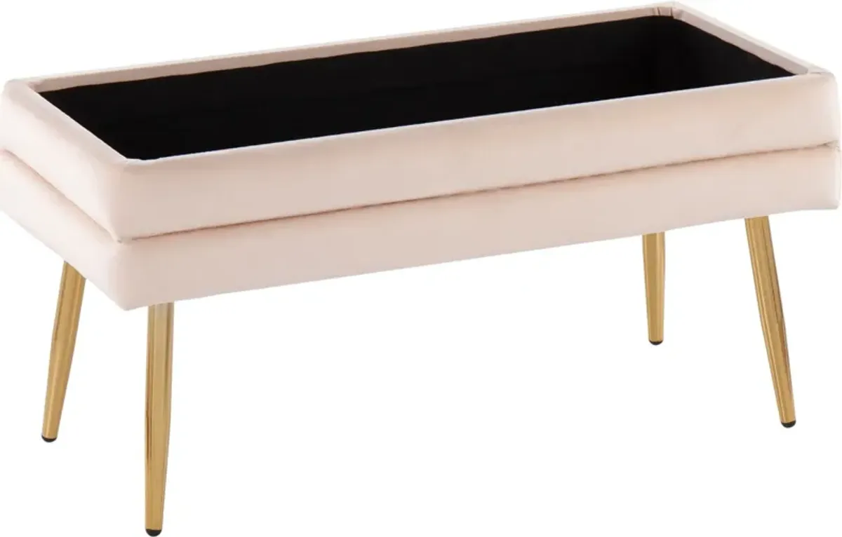 Alistair Storage Bench - Gold/Cream