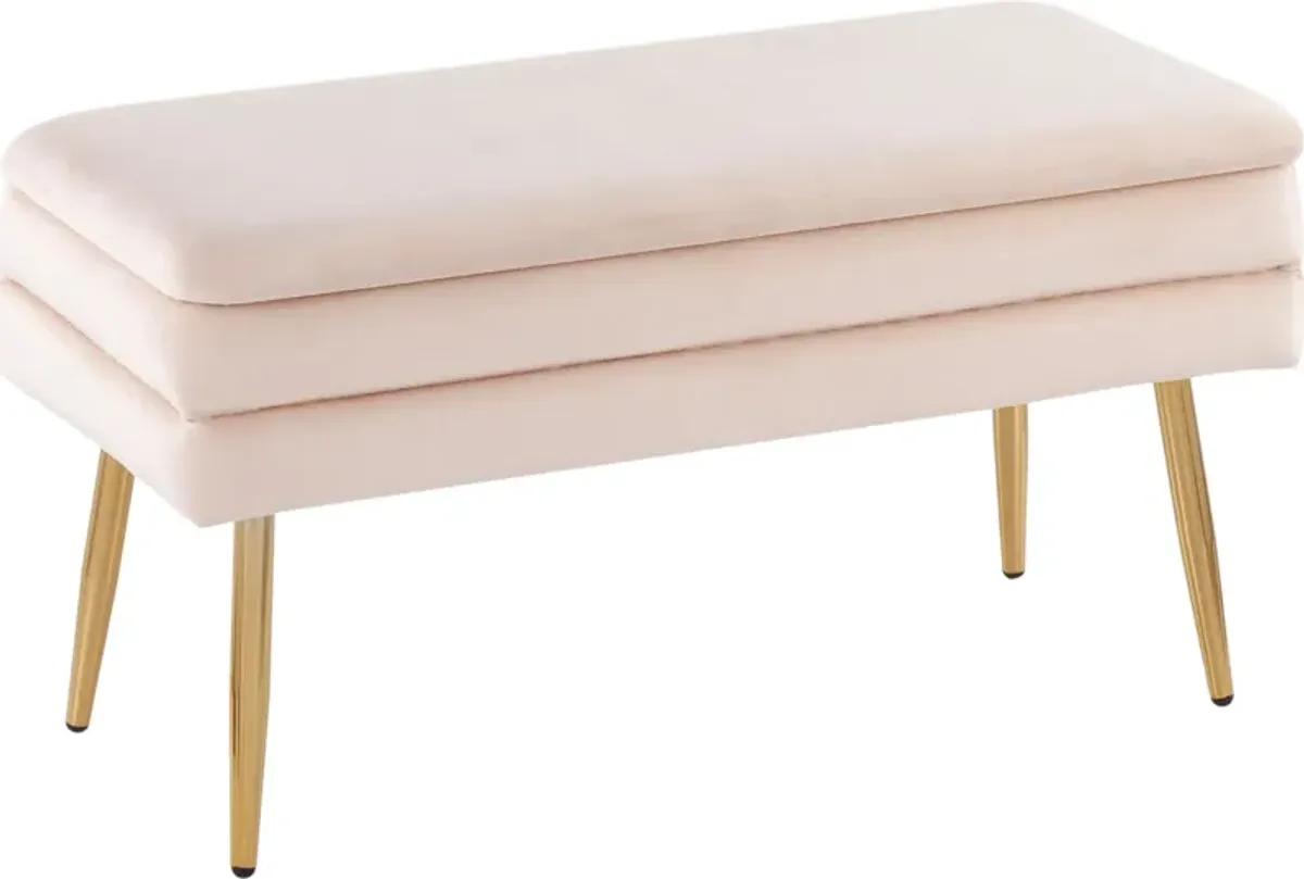 Alistair Storage Bench - Gold/Cream