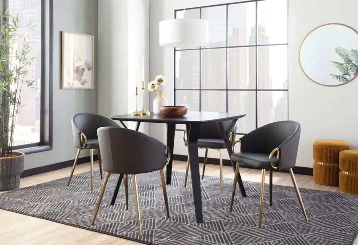 Eve Dining Chair - Gold/Gray