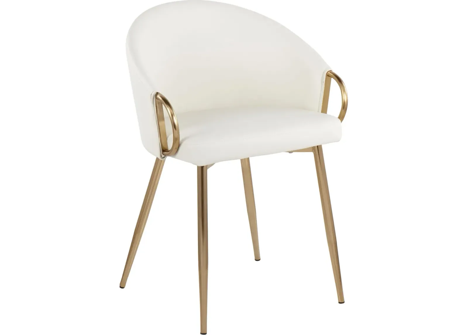 Eve Dining Chair - Gold/White