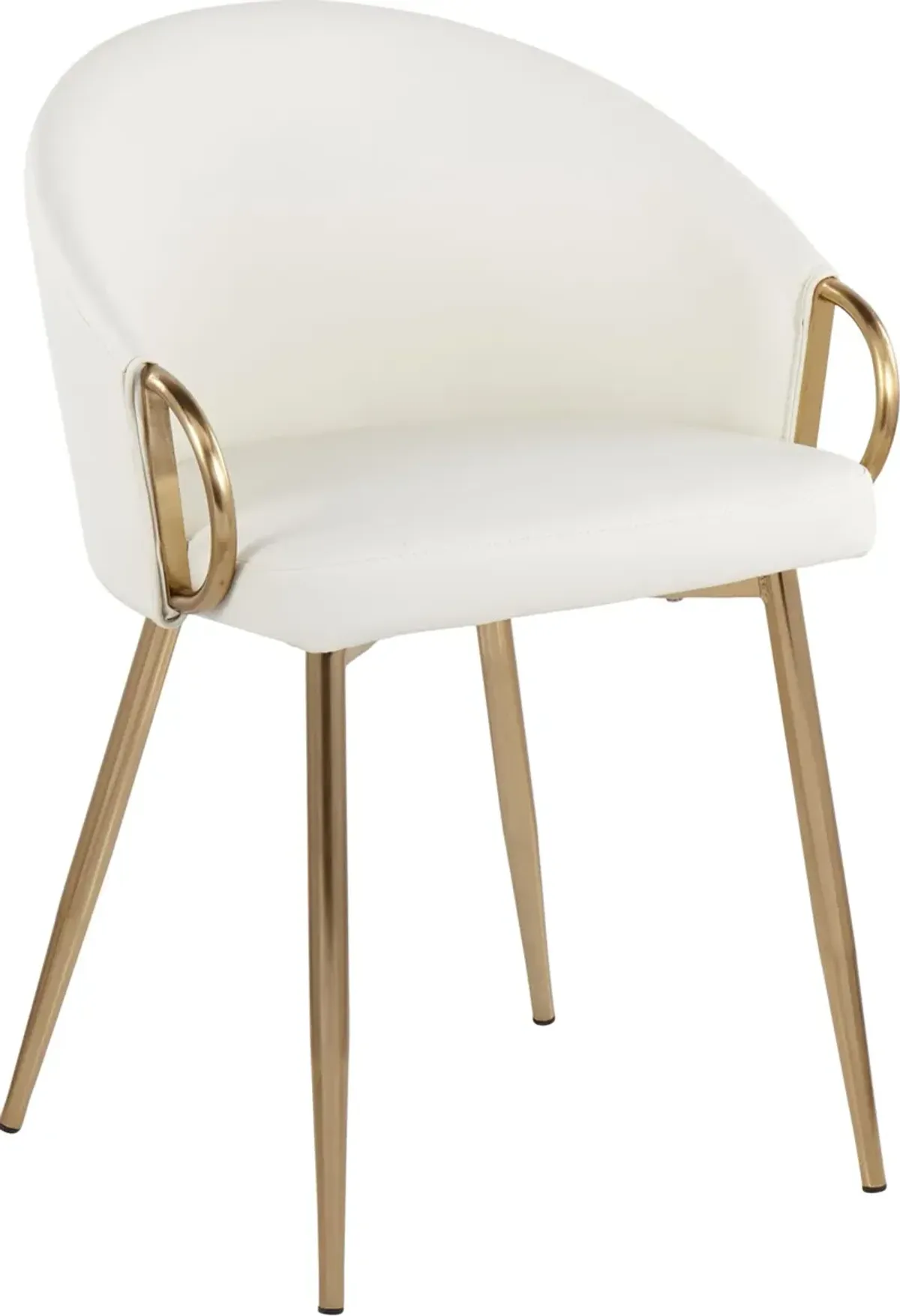 Eve Dining Chair - Gold/White