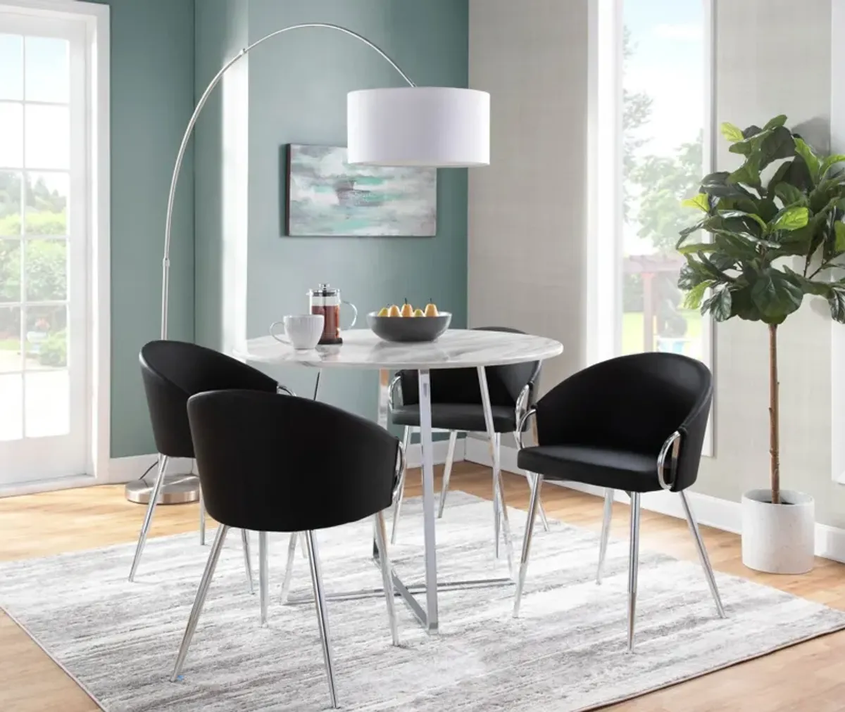 Eve Dining Chair - Silver/Black