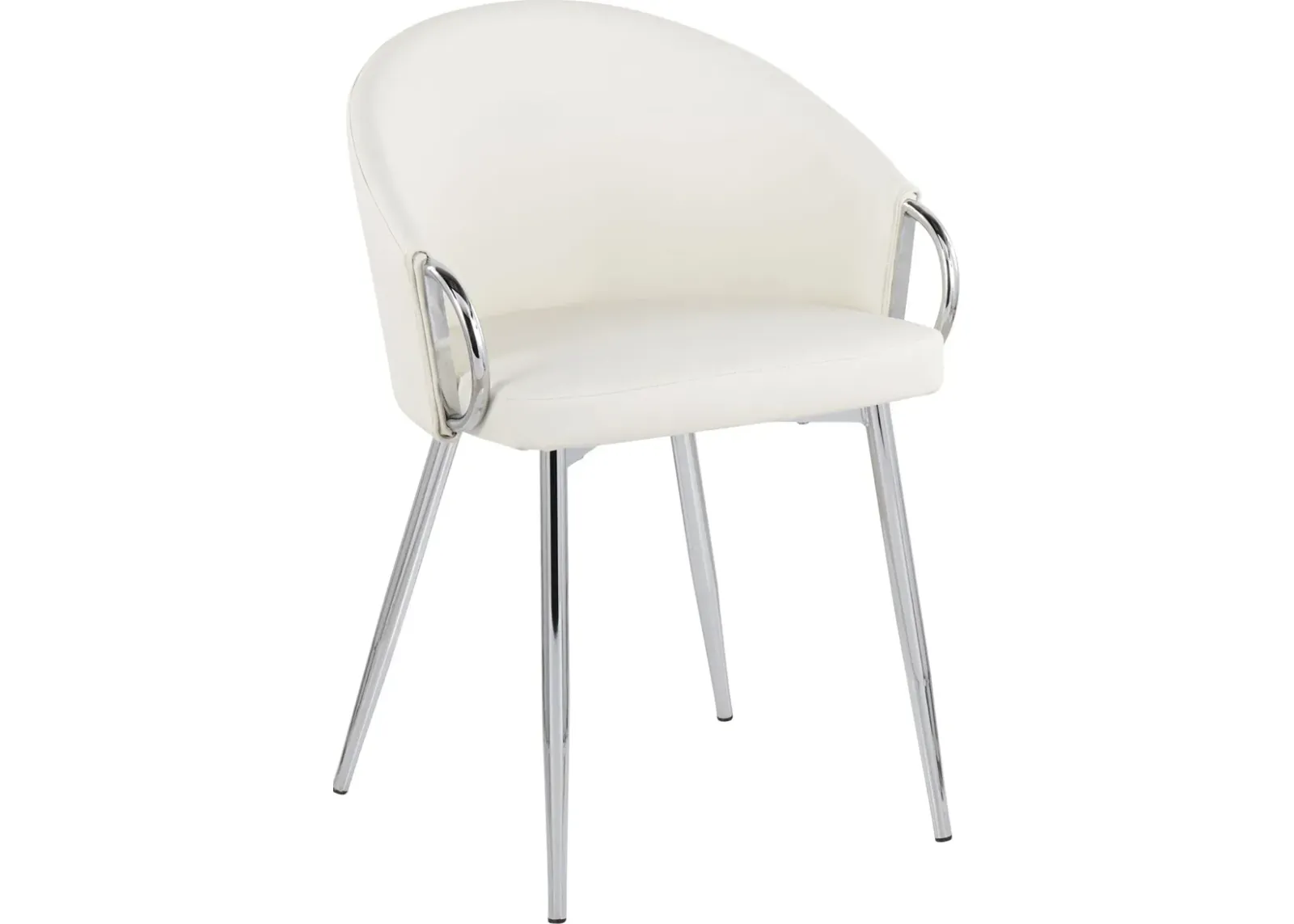 Eve Dining Chair - Silver/White