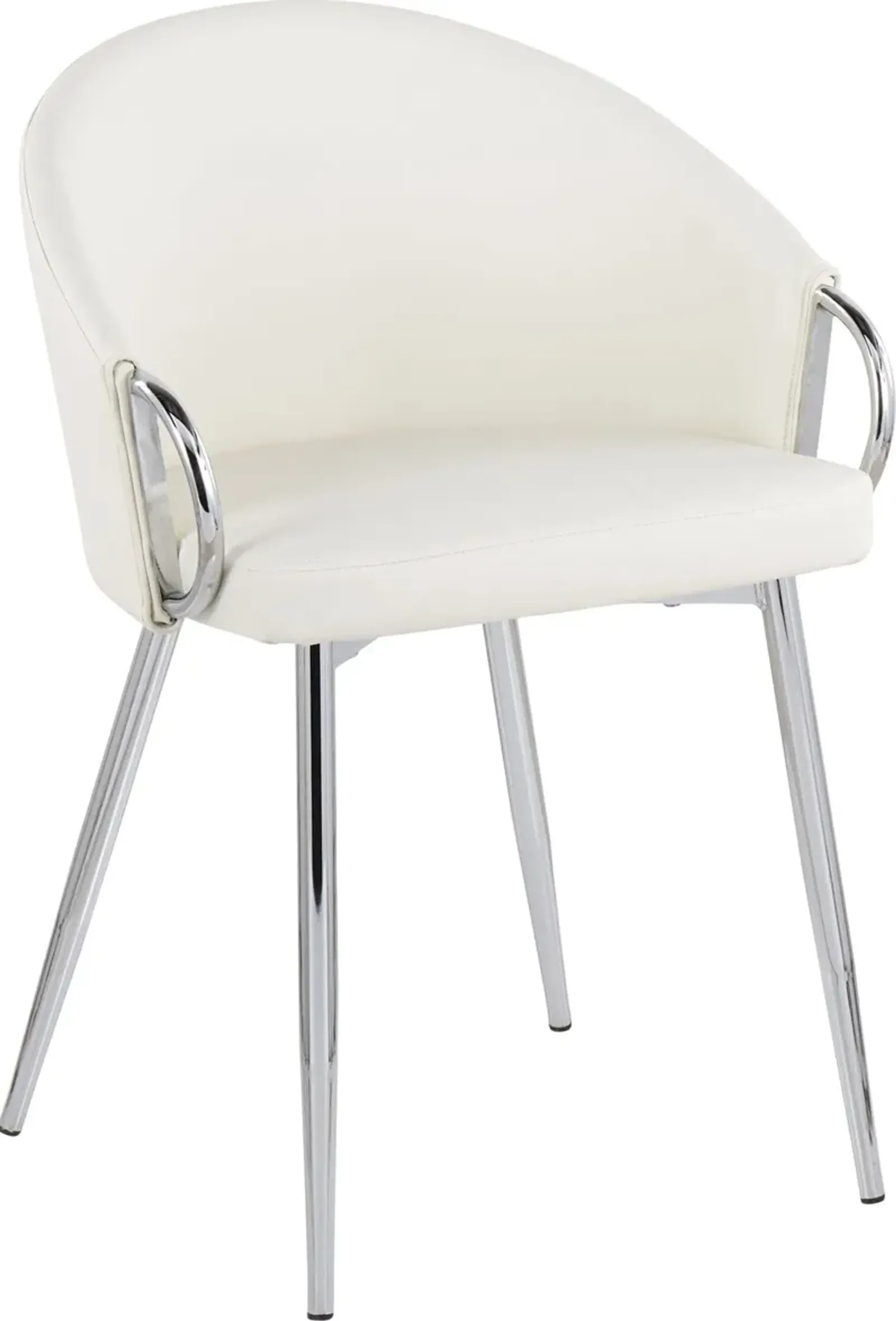 Eve Dining Chair - Silver/White