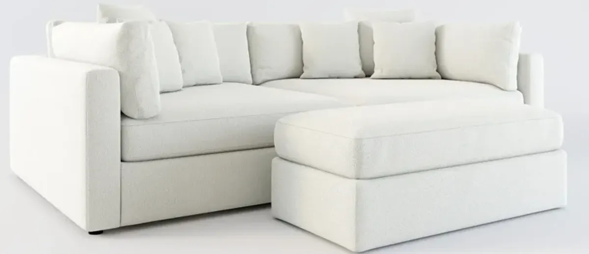 Haven Foam Comfort 2-Piece Media Sofa and Ottoman - Oslo Snow