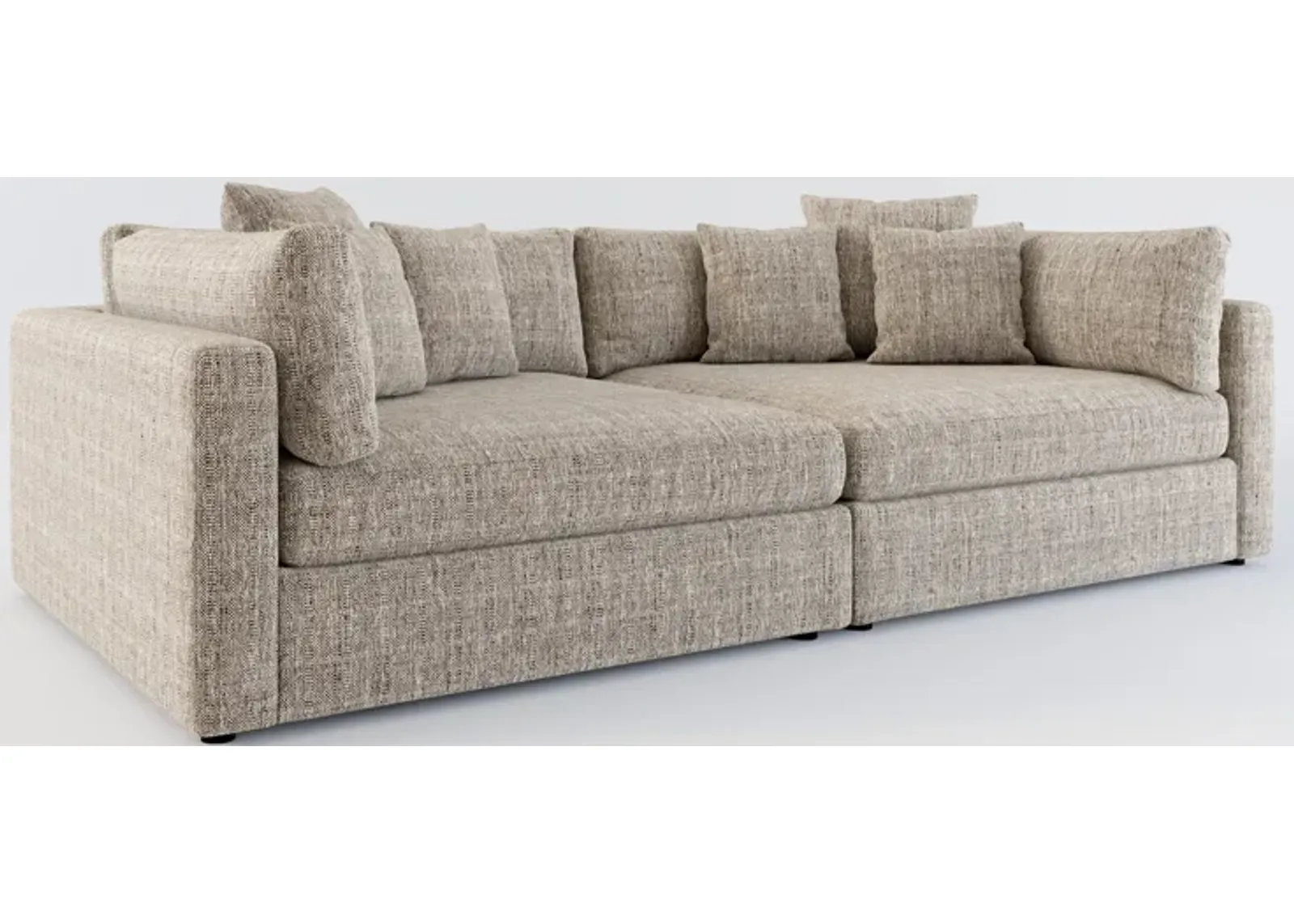 Haven Foam Comfort 2-Piece Media Sofa - Flint