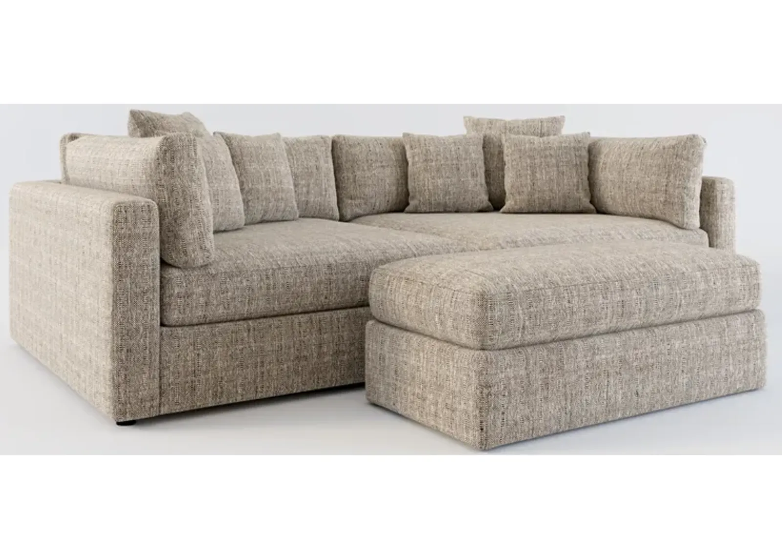 Haven Foam Comfort 2-Piece Media Sofa and Ottoman - Flint