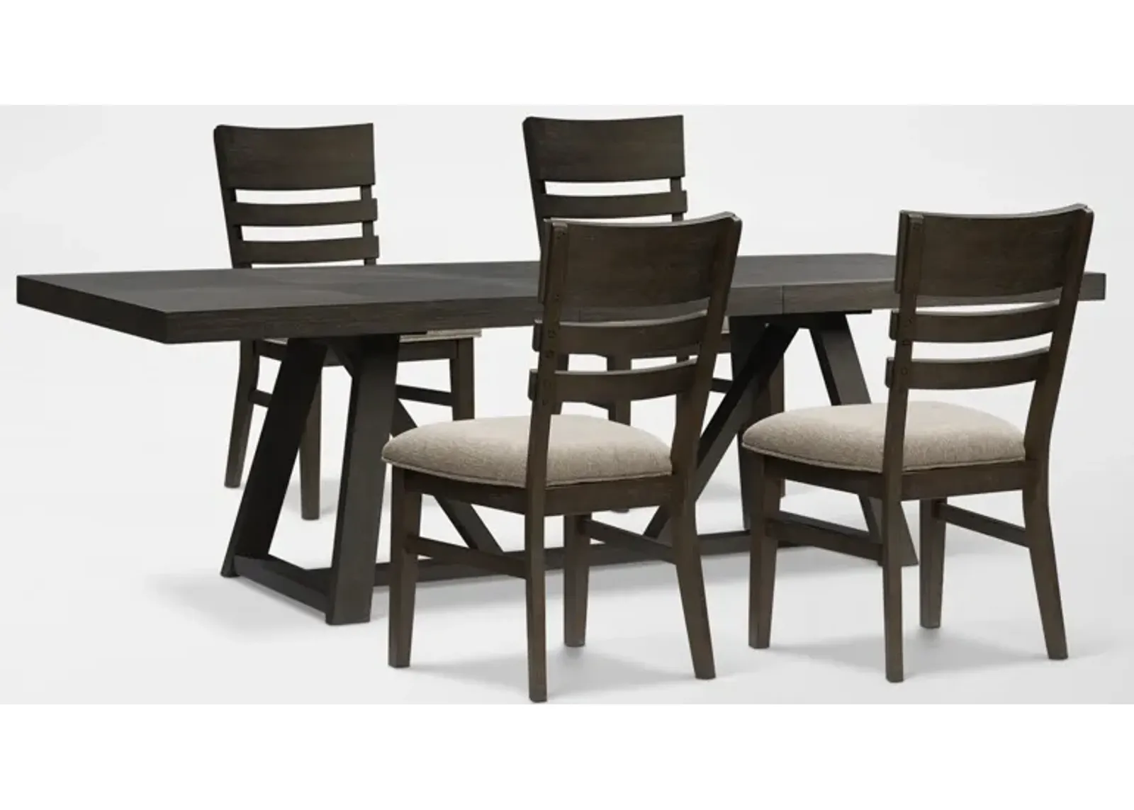 Edison Extendable Dining Table and 4 Dining Chairs