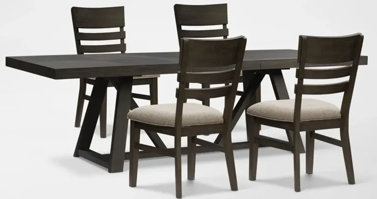 Edison Extendable Dining Table and 4 Dining Chairs