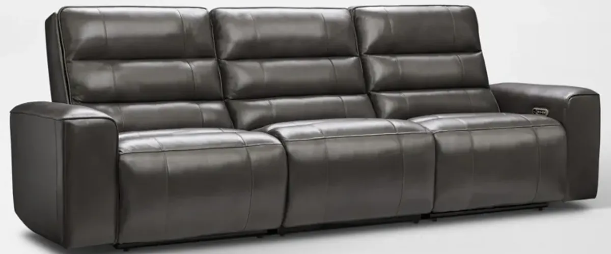 Hartley 3-Piece Dual-Power Reclining Sofa with 2 Reclining Seats - Charcoal