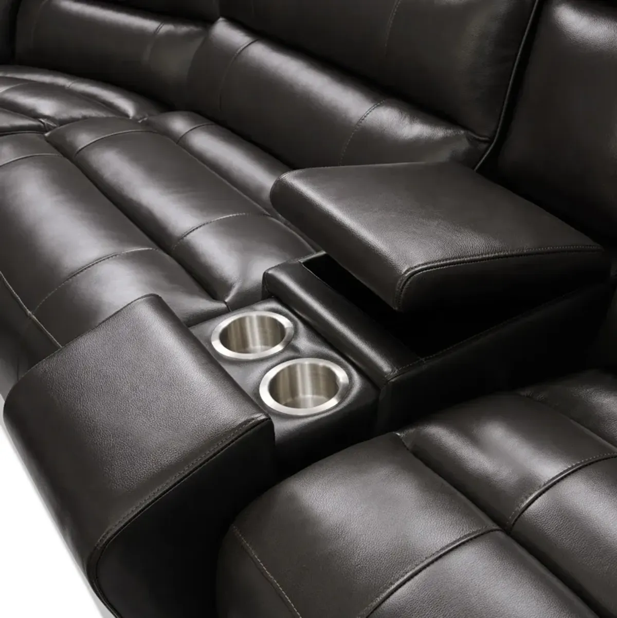 Hartley 6-Piece Dual-Power Reclining Sectional with 3 Reclining Seats - Charcoal