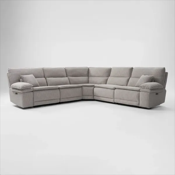 Brookdale 5-Piece Dual-Power Reclining Sectional with 3 Reclining Seats