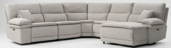 Brookdale 5-Piece Dual-Power Reclining Sectional with Right-Facing Chaise and 3 Reclining Seats