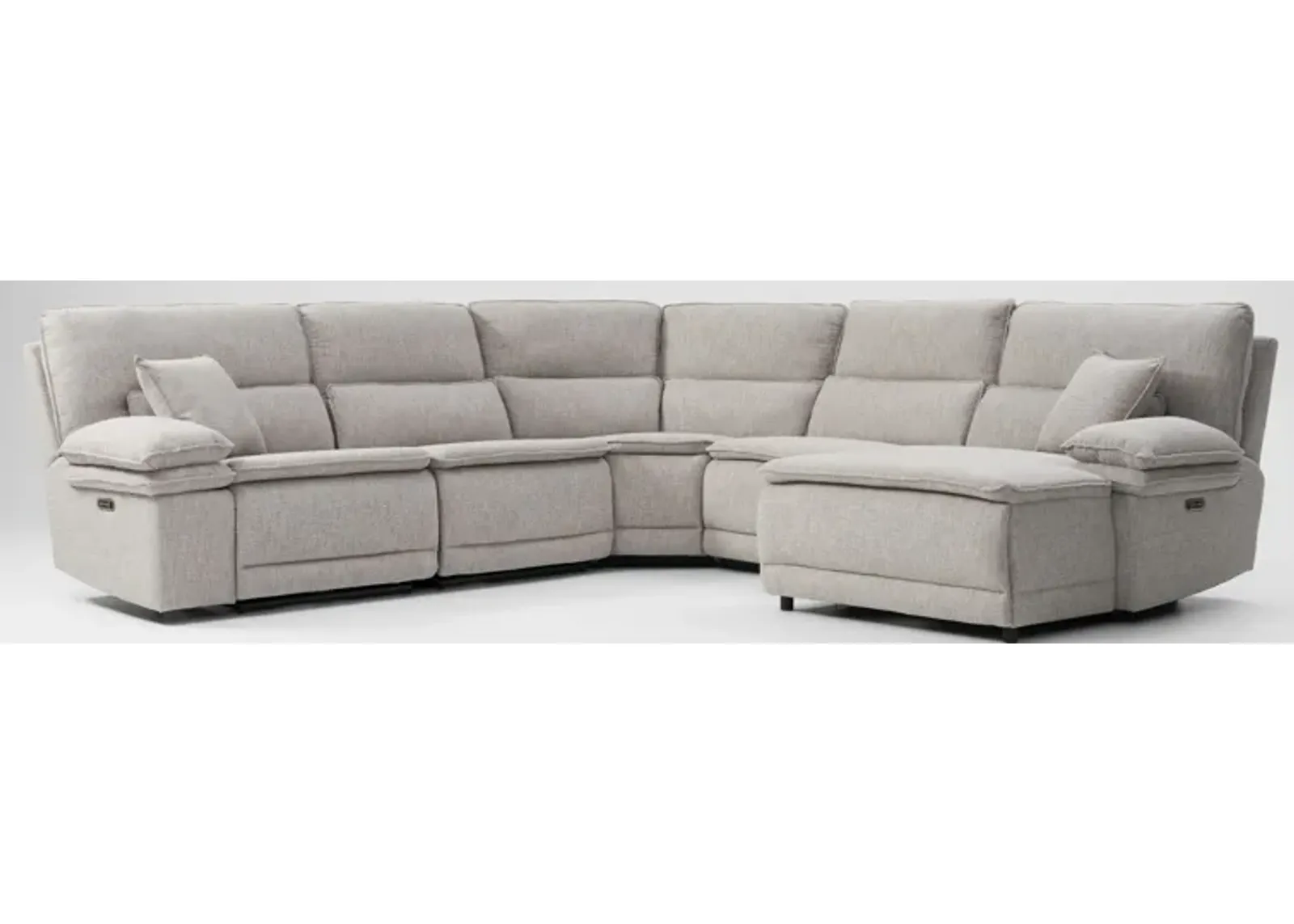 Brookdale 5-Piece Dual-Power Reclining Sectional with Right-Facing Chaise and 3 Reclining Seats