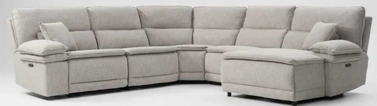 Brookdale 5-Piece Dual-Power Reclining Sectional with Right-Facing Chaise and 3 Reclining Seats