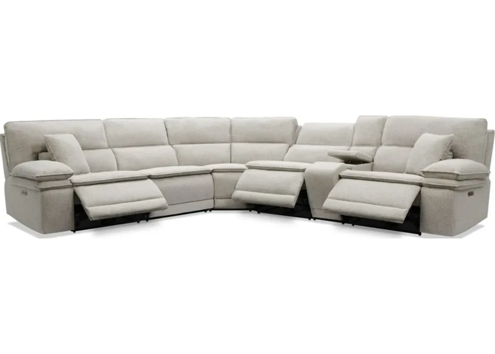 Brookdale 6-Piece Dual-Power Reclining Sectional with 3 Reclining Seats & Console