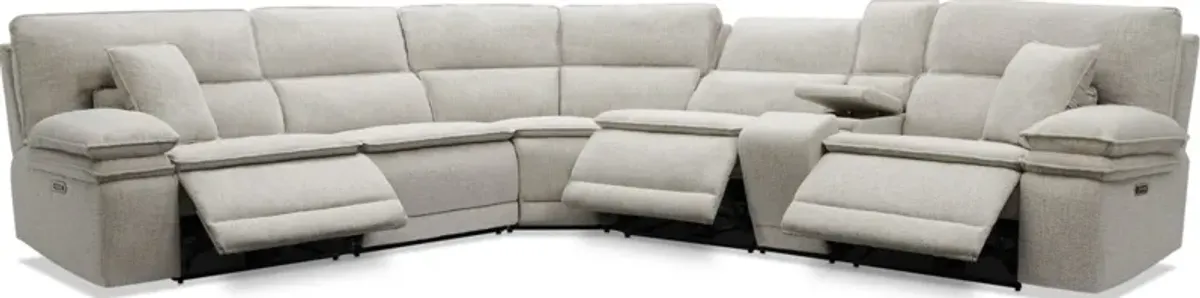 Brookdale 6-Piece Dual-Power Reclining Sectional with 3 Reclining Seats & Console