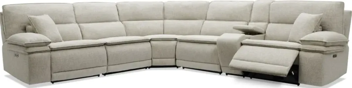 Brookdale 6-Piece Dual-Power Reclining Sectional with 3 Reclining Seats & Console