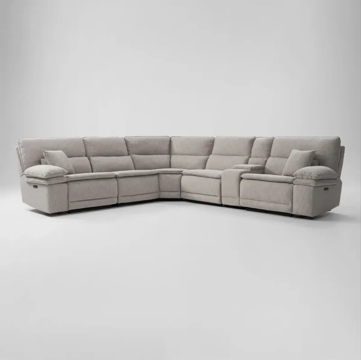 Brookdale 6-Piece Dual-Power Reclining Sectional with 3 Reclining Seats & Console