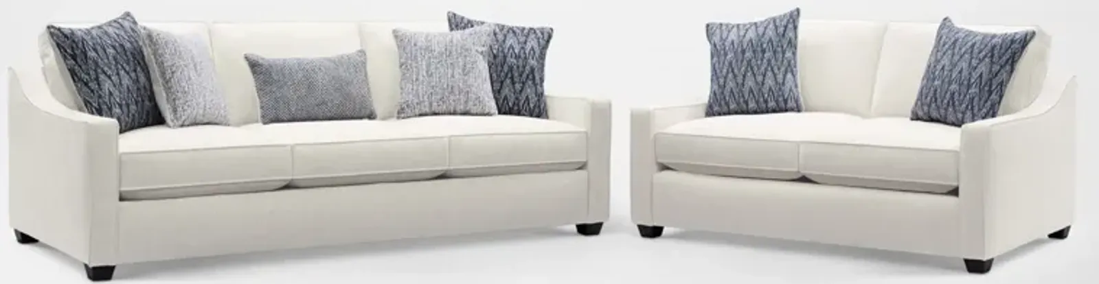 Callie Sofa and Loveseat Set - Ivory