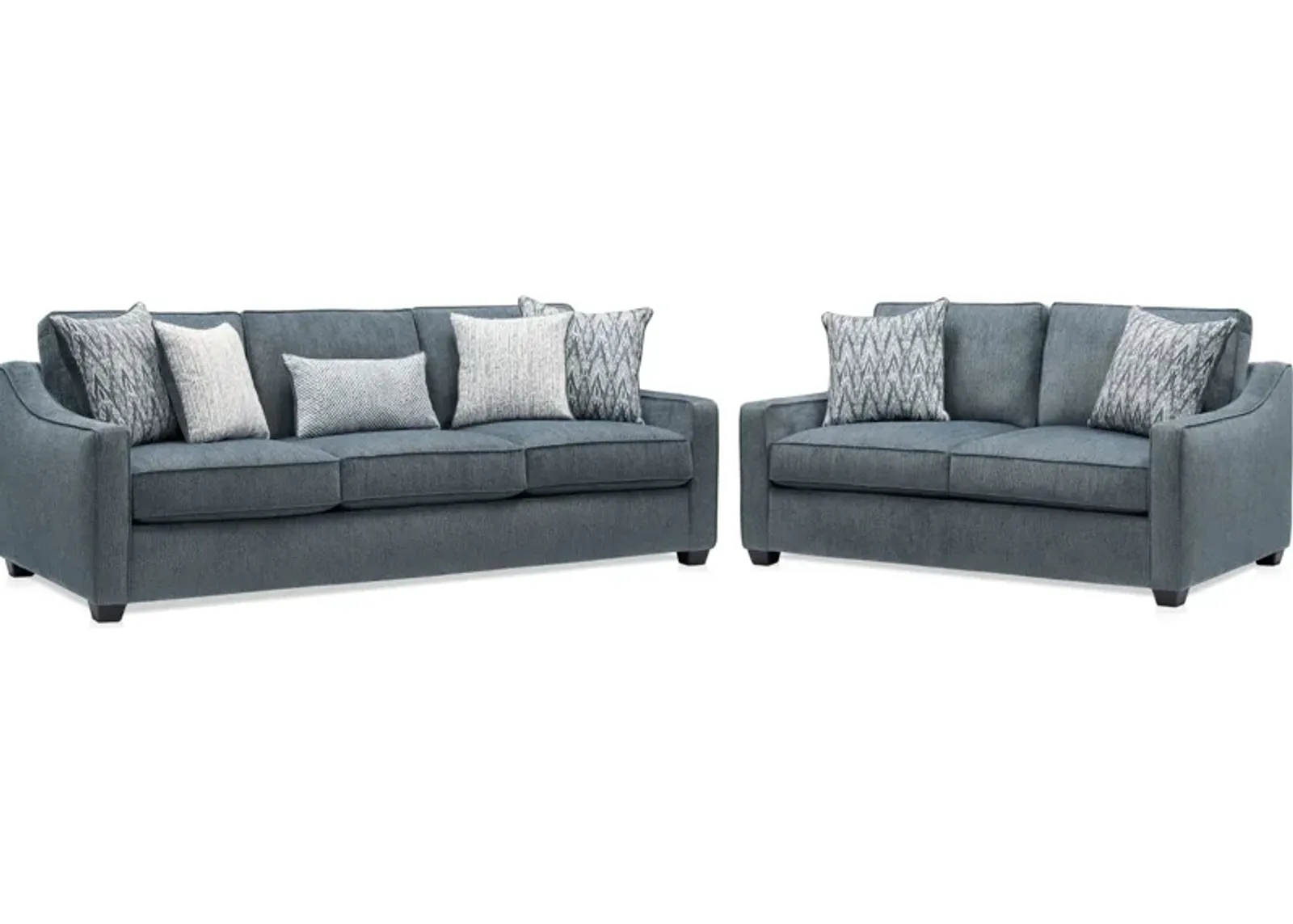 Callie Sofa and Loveseat Set - Navy