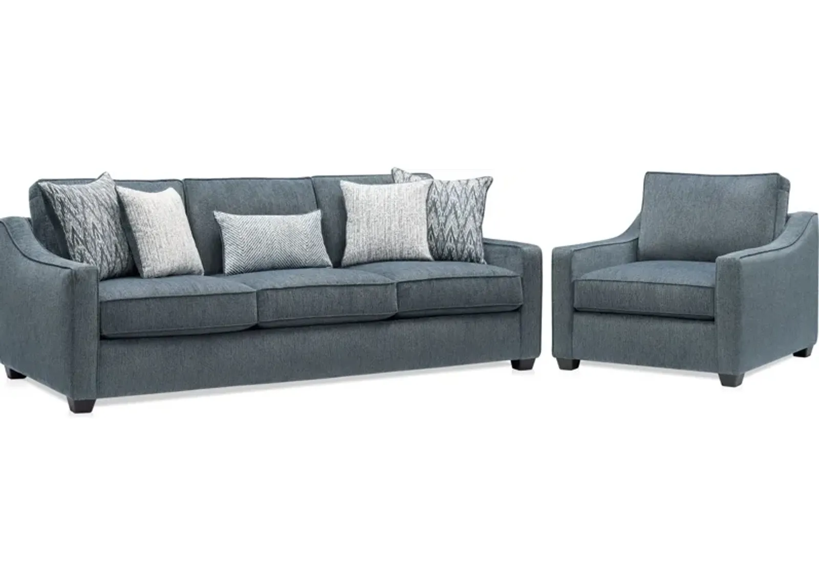 Callie Sofa and Chair Set - Navy