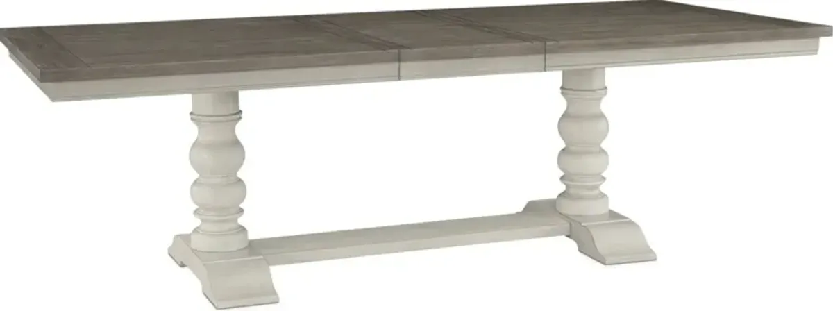 Vineyard Rectangular Extendable Dining Table - Ivory