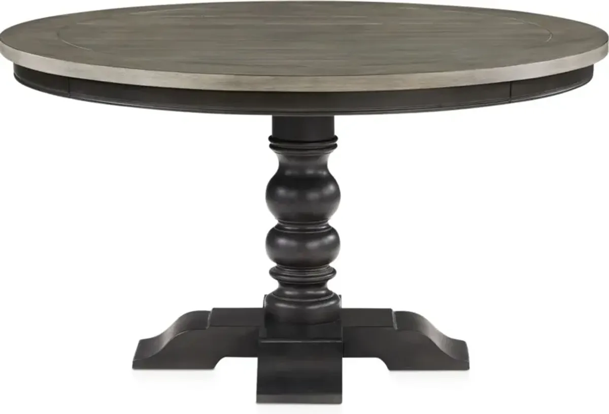 Vineyard Round Dining Table and 4 Dining Chairs - Black