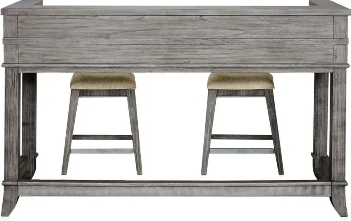 Hazel Gameday Console Table and 2 Stools - Gray