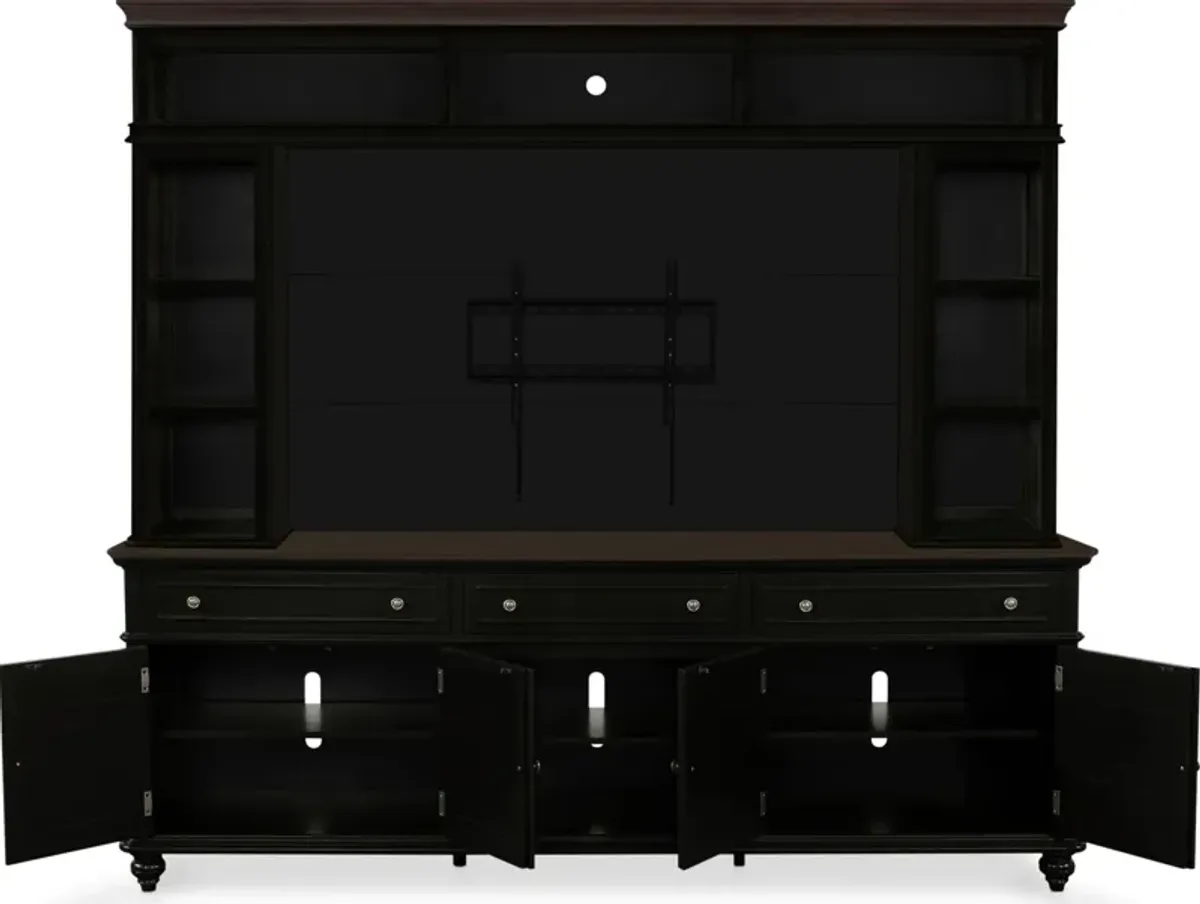 Charleston 94" Entertainment Wall - Black