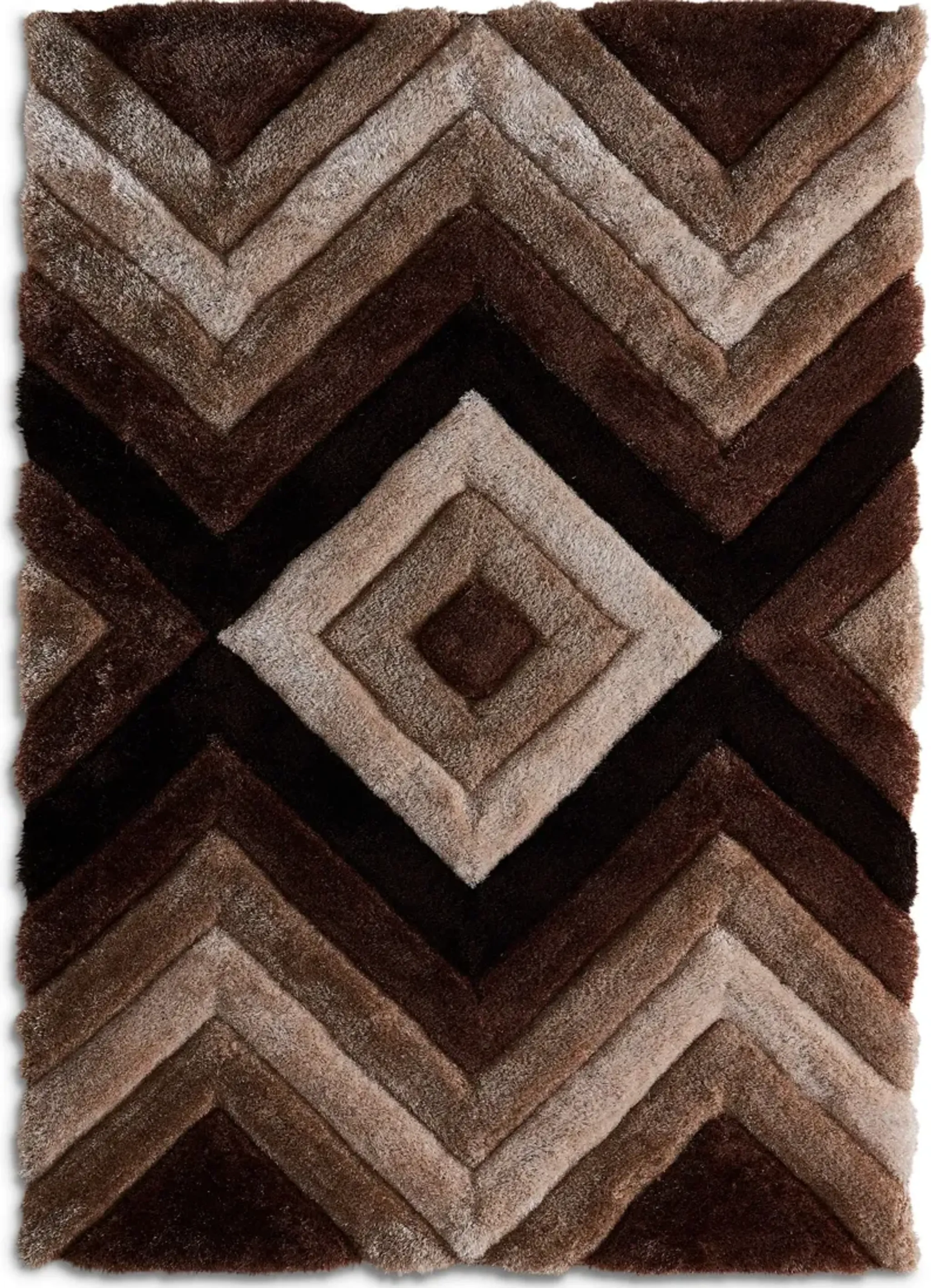 Concord 3 X 5 Rug Brown Shag Value City Furniture | Furniture.com