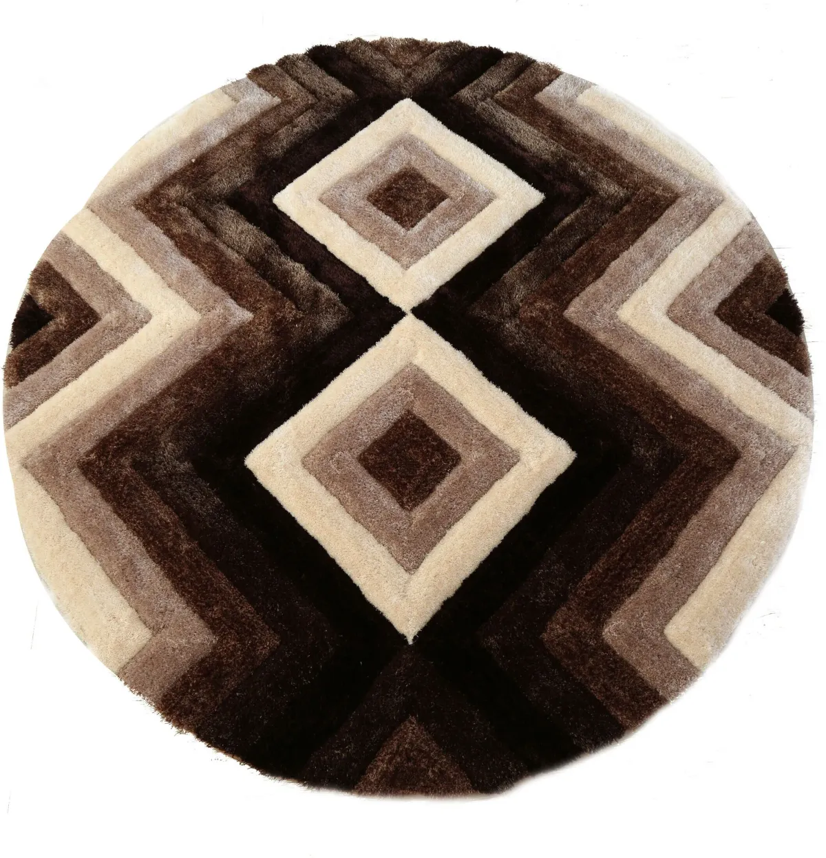 Concord 7' Round Rug - Brown Shag