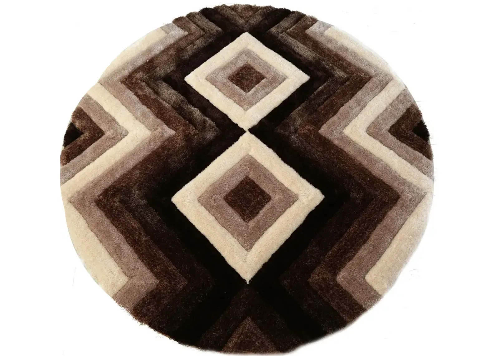 Concord 7' Round Rug - Brown Shag