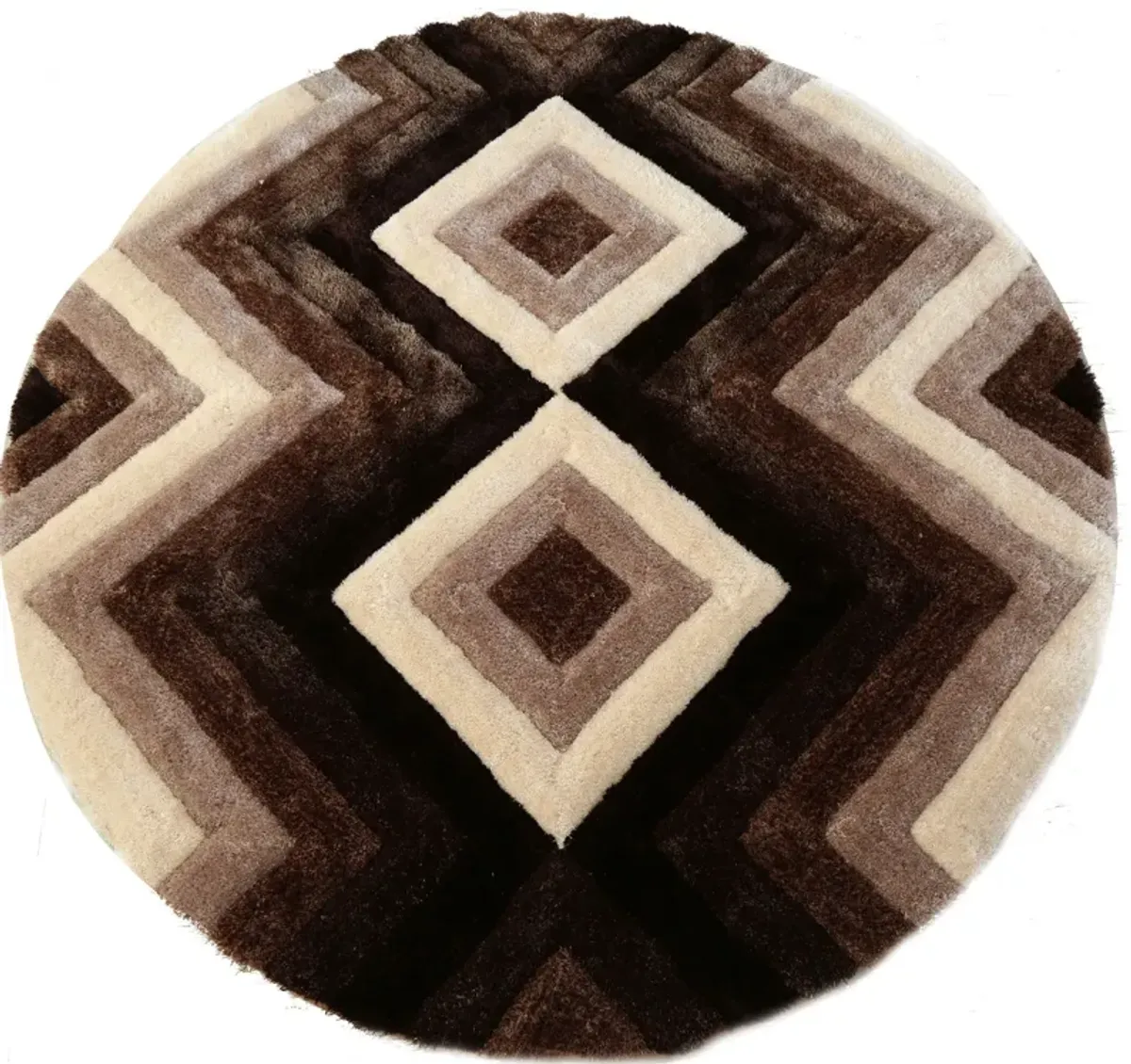 Concord 7' Round Rug - Brown Shag